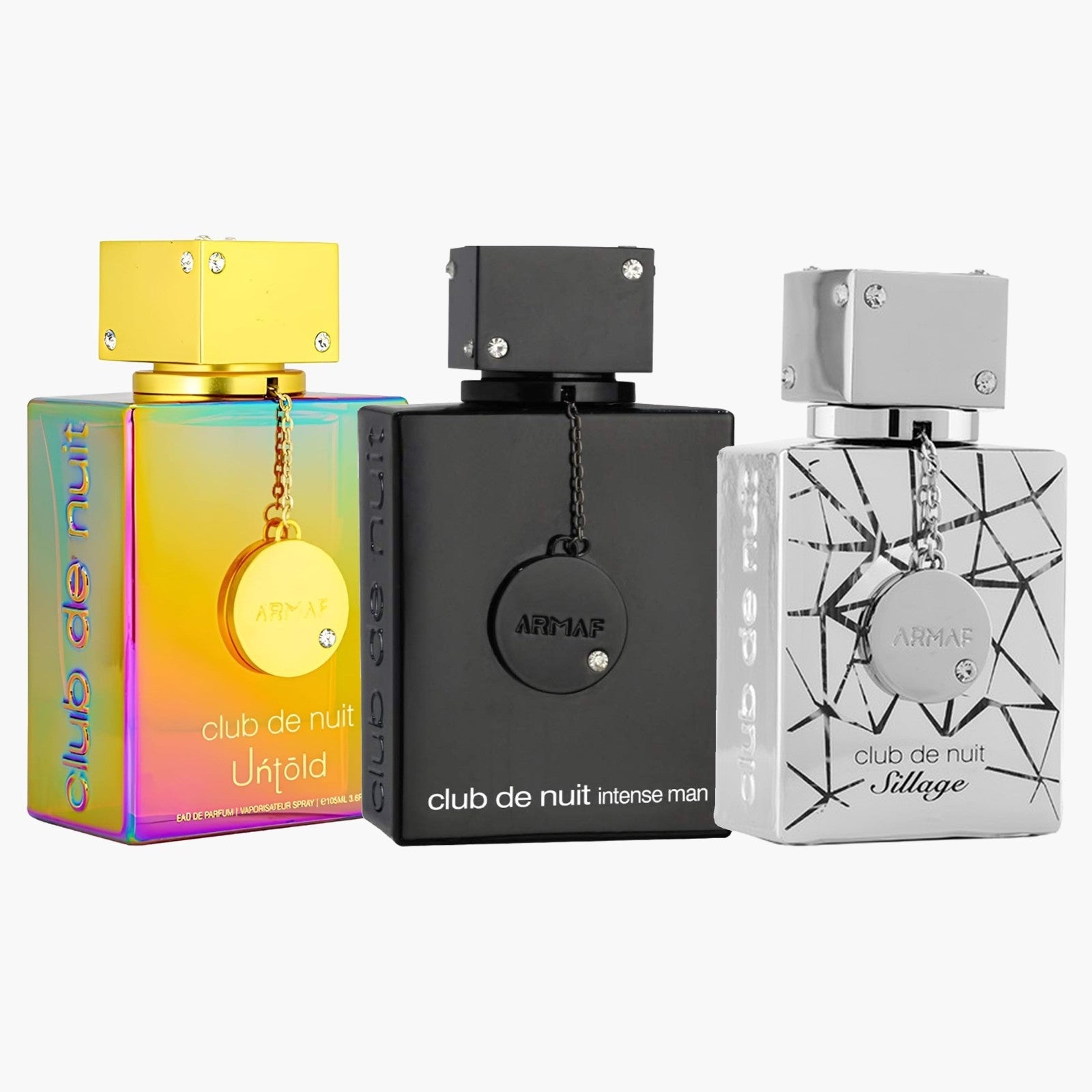 Club De Nuit Intense Men + Sillage + Untold By Armaf EDT EDP Perfume 3.6oz 3PK