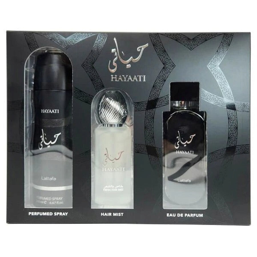 Hayaati Black By Lattafa 3PC Gift Set for Men