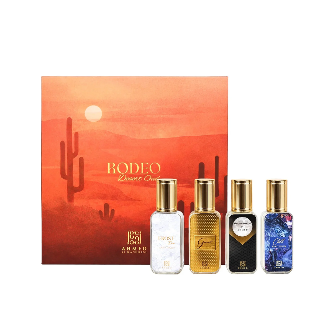 Ahmed Al Maghribi Rodeo Desert Oud 4 Piece Gift Set