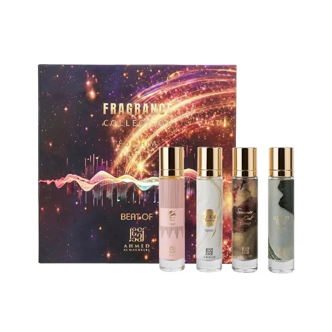 Ahmed Al Maghribi Fragrance Collection Beat Of 4 Piece Gift Set